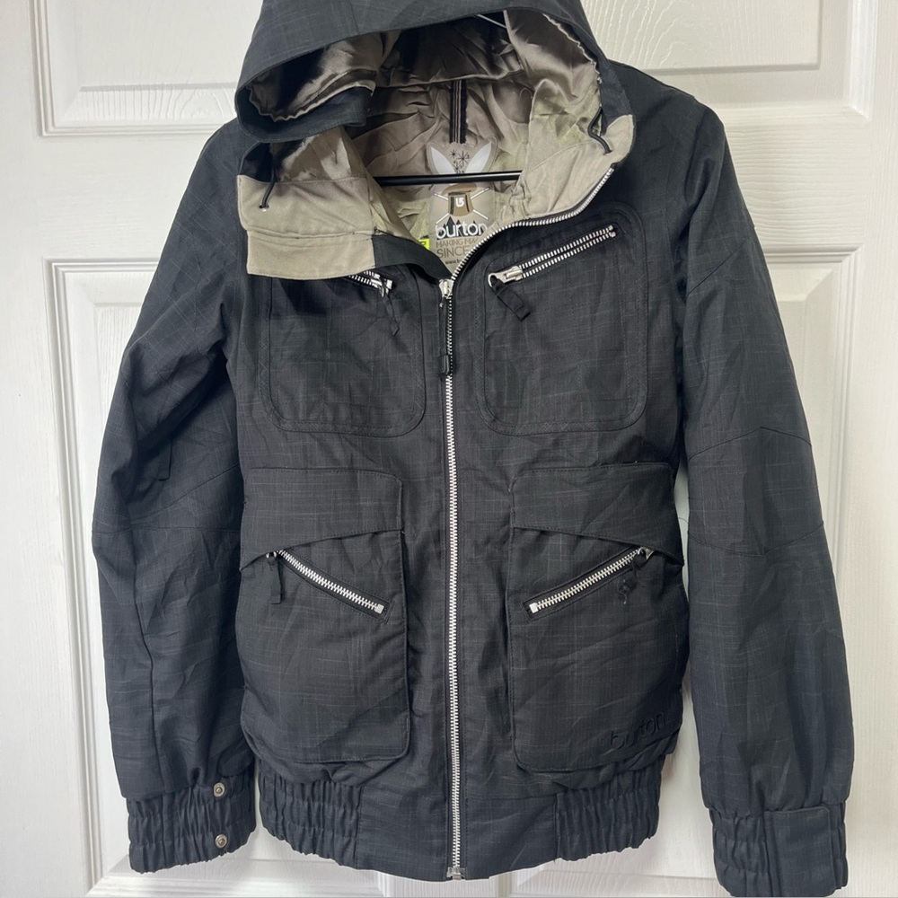 Burton Dry Ride Womans Ski Jacket Size XS Full Zip Hood Pockets Snowboarding